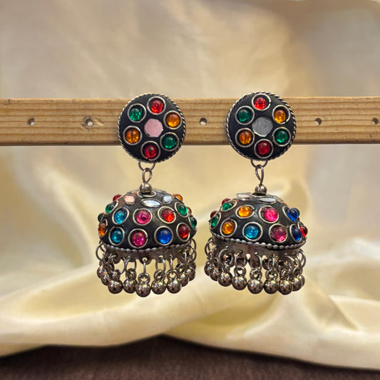 Multi Color Studded Jhumka
