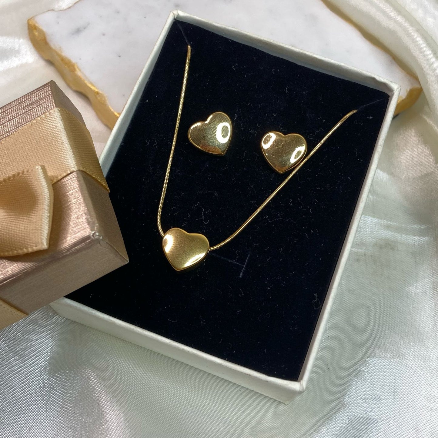 Marie Heart Jewelry Set ( Necklace+ Set)