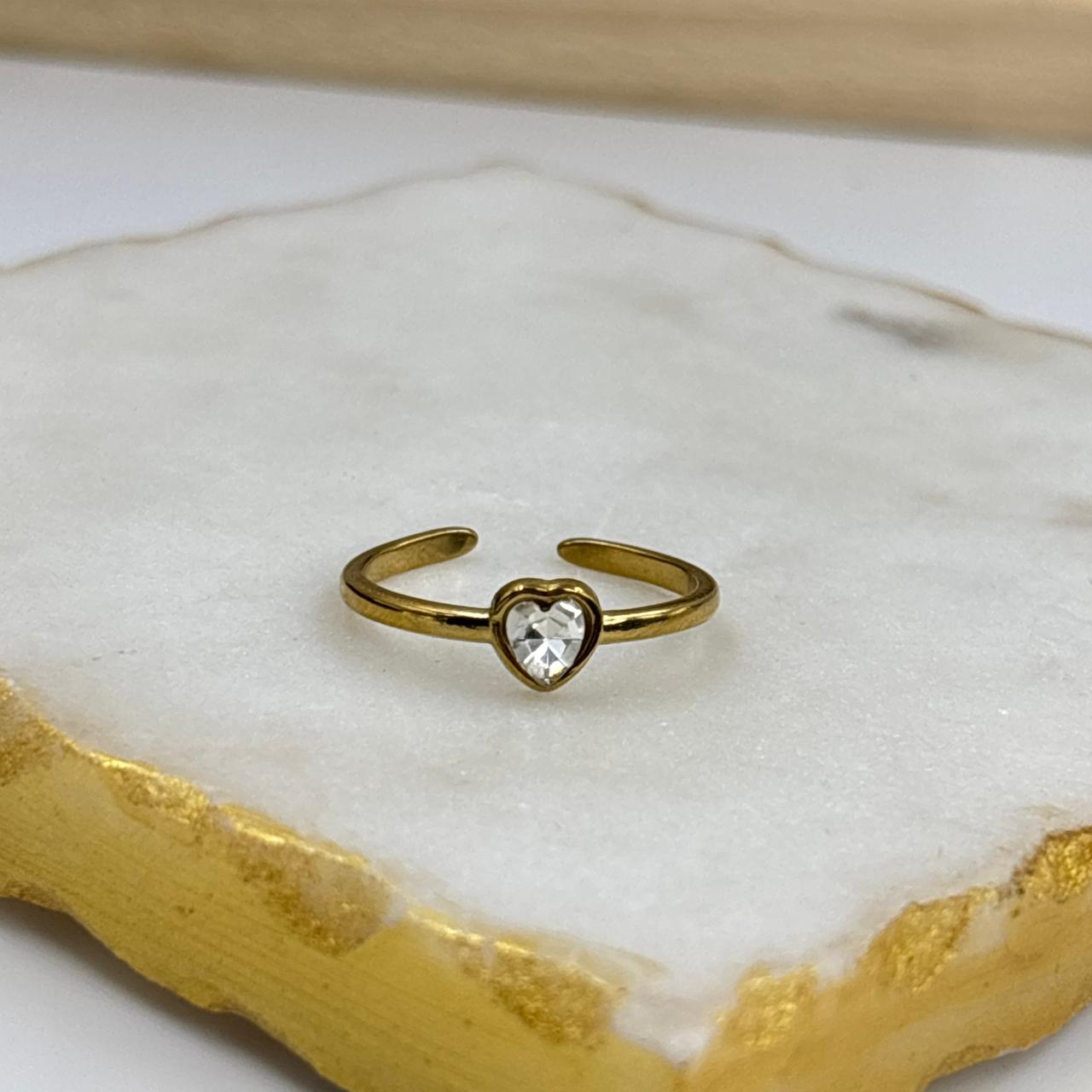 Mini Heart Solitaire Ring