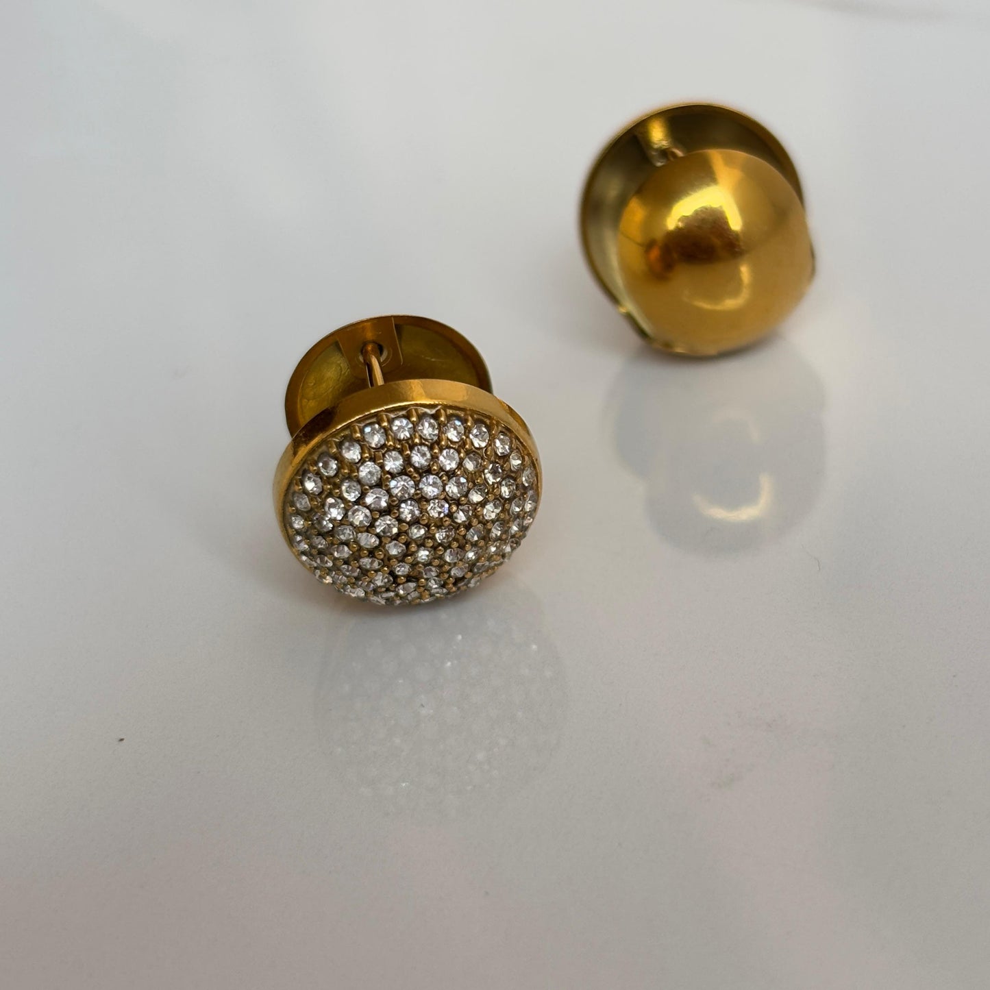 Round Studded Reversible Hoops