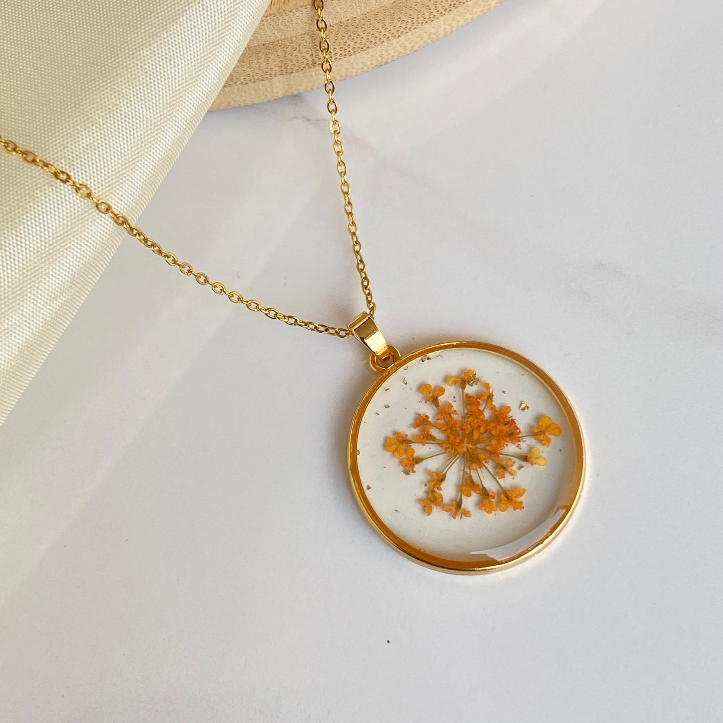 Butterfly weed Resin Necklace (B2G3)