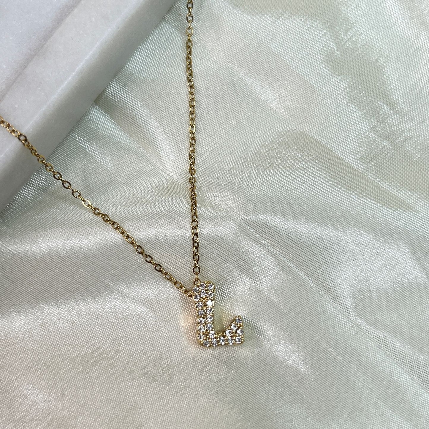 Studded Initial Necklaces