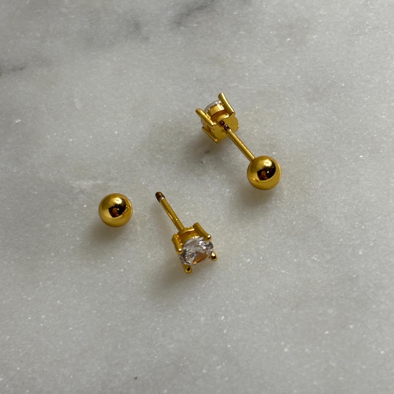 Elle Solitaire Flatback Earrings