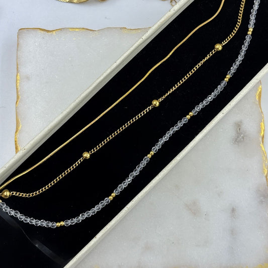Crystal Layered Chain Bracelet
