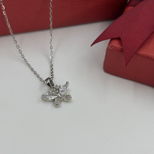 Dainty Flutterby Necklace ( Silver)