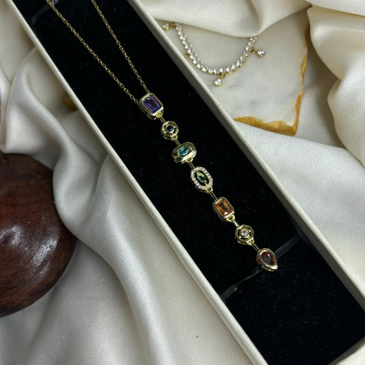 Bejewelled Necklace 02 (Gold -Multi Color)