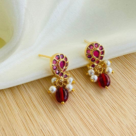 Anamika Ruby Invisible Chain Choker  Set