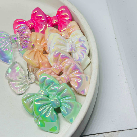 Holographic Colored Bow Earrings