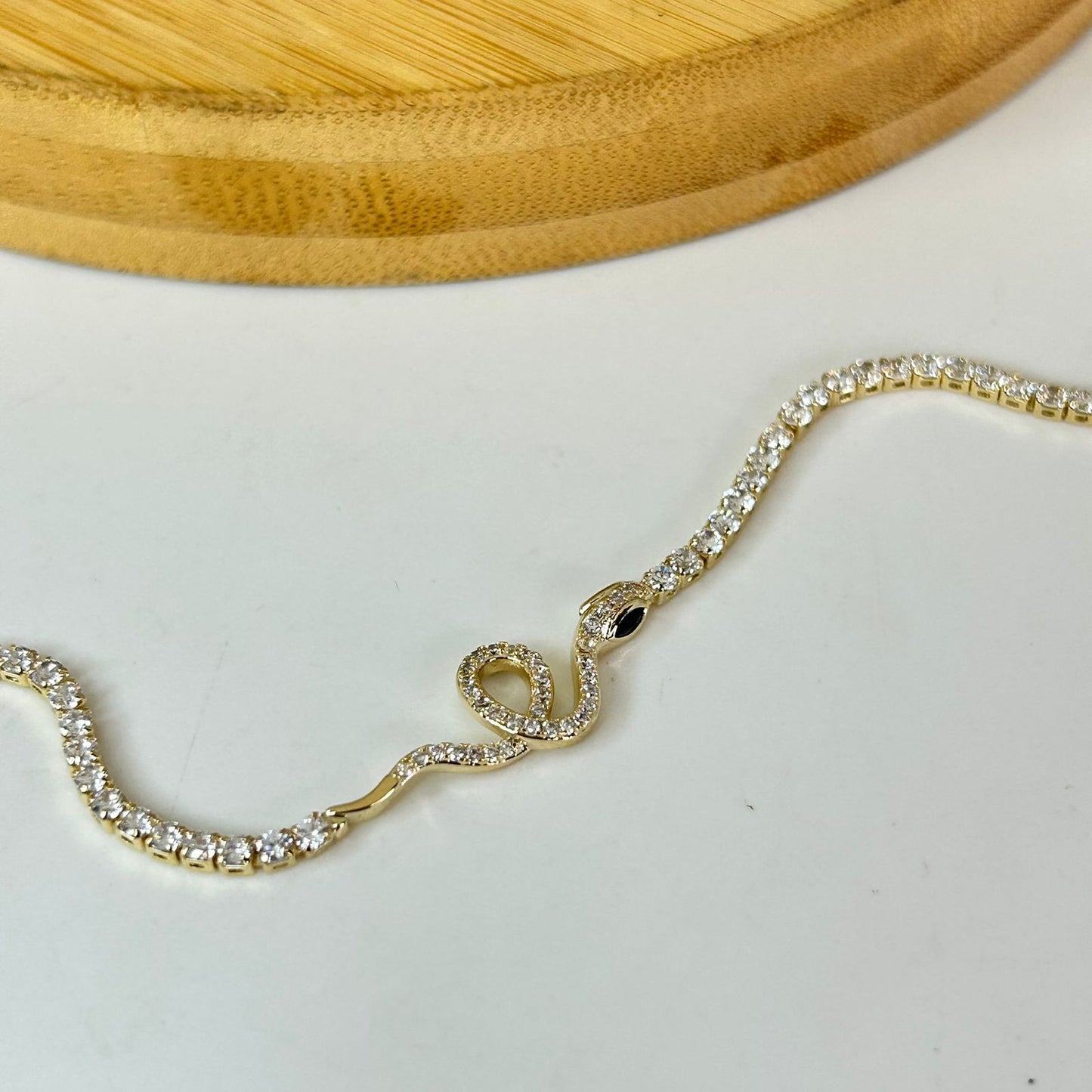 Gold Serpent Tennis Bracelet