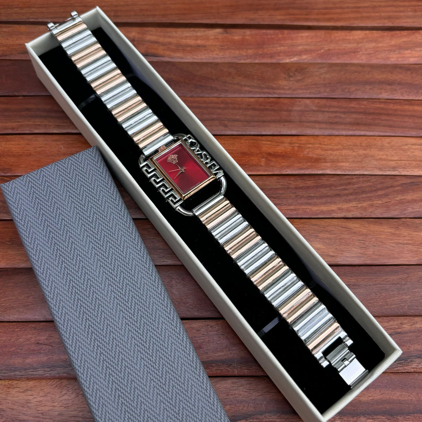 VRSC Luxe Red Dial Dual Tone Watch