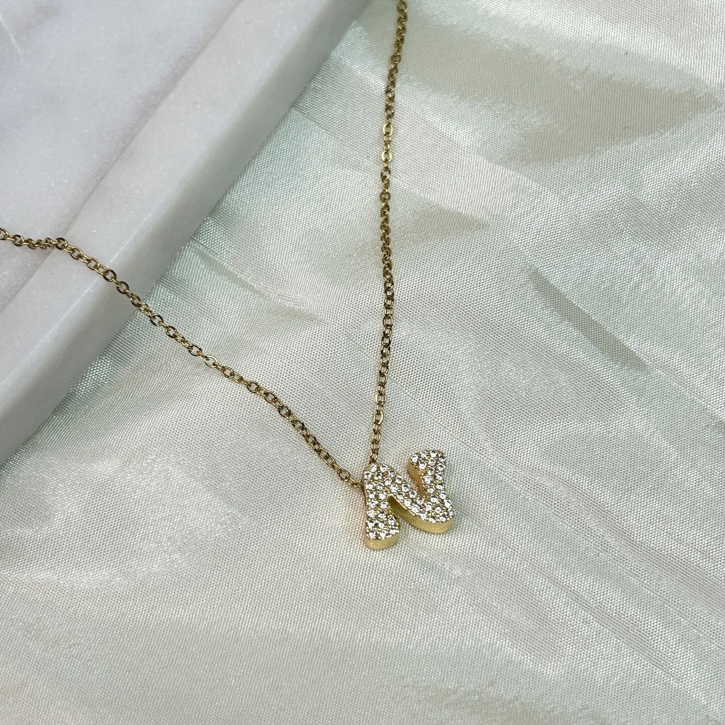 Studded Initial Necklaces