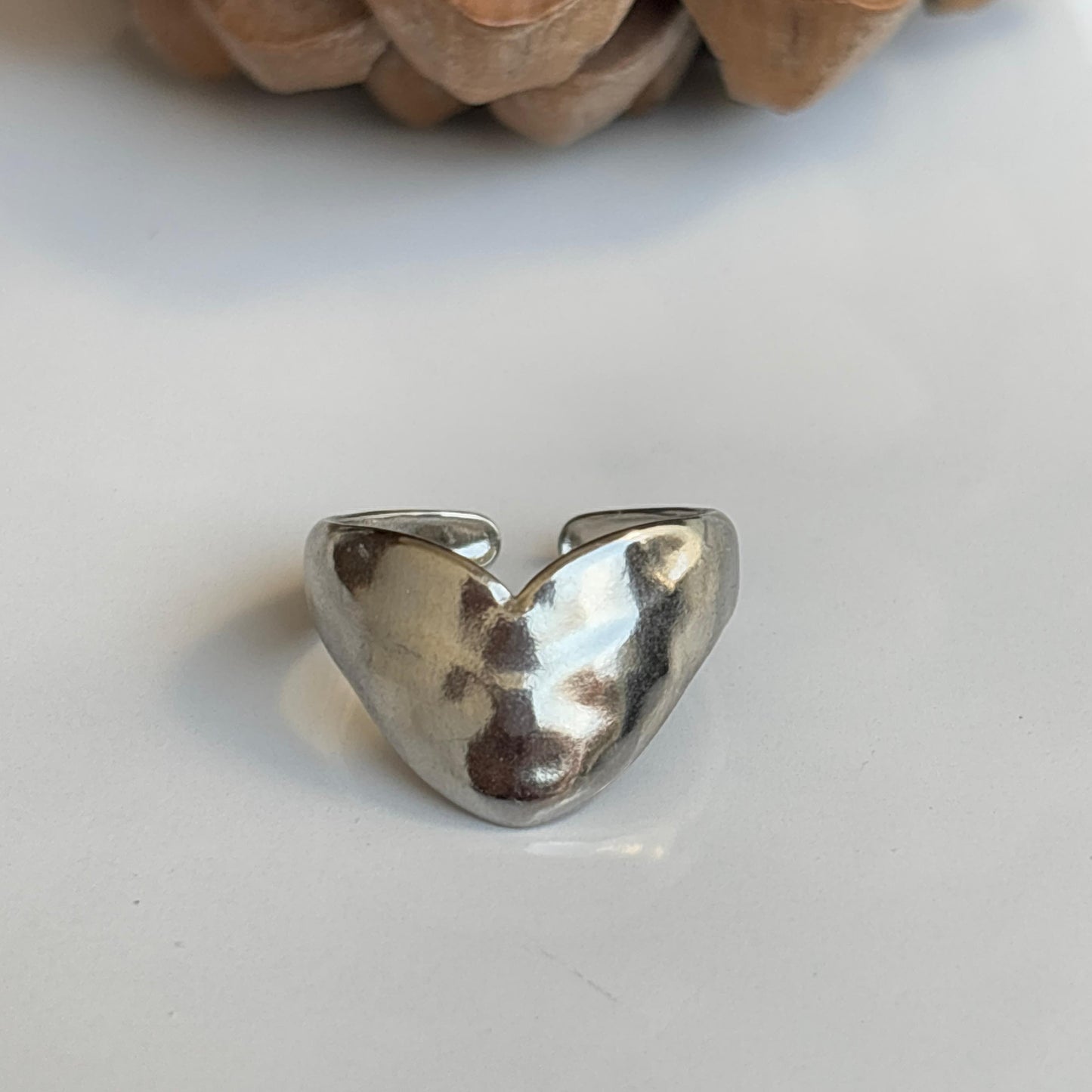 Soft Heart Silver Ring