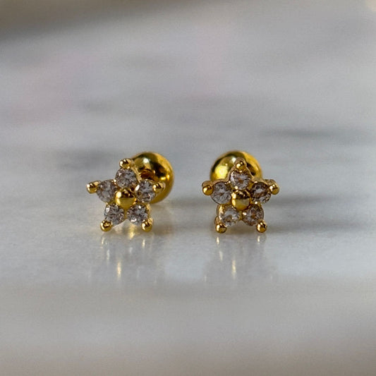 White Fiona Flatback Earrings