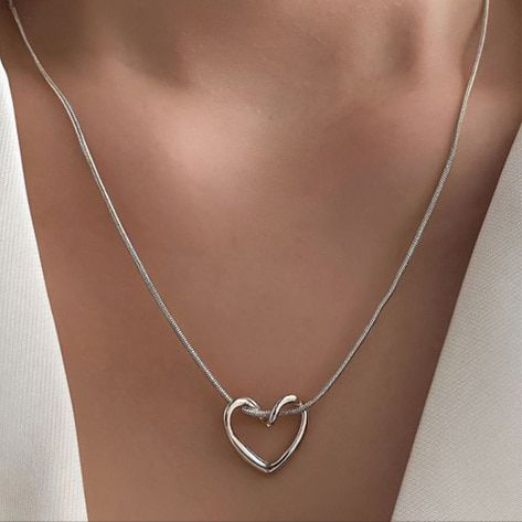 Silver Twined Heart Necklace