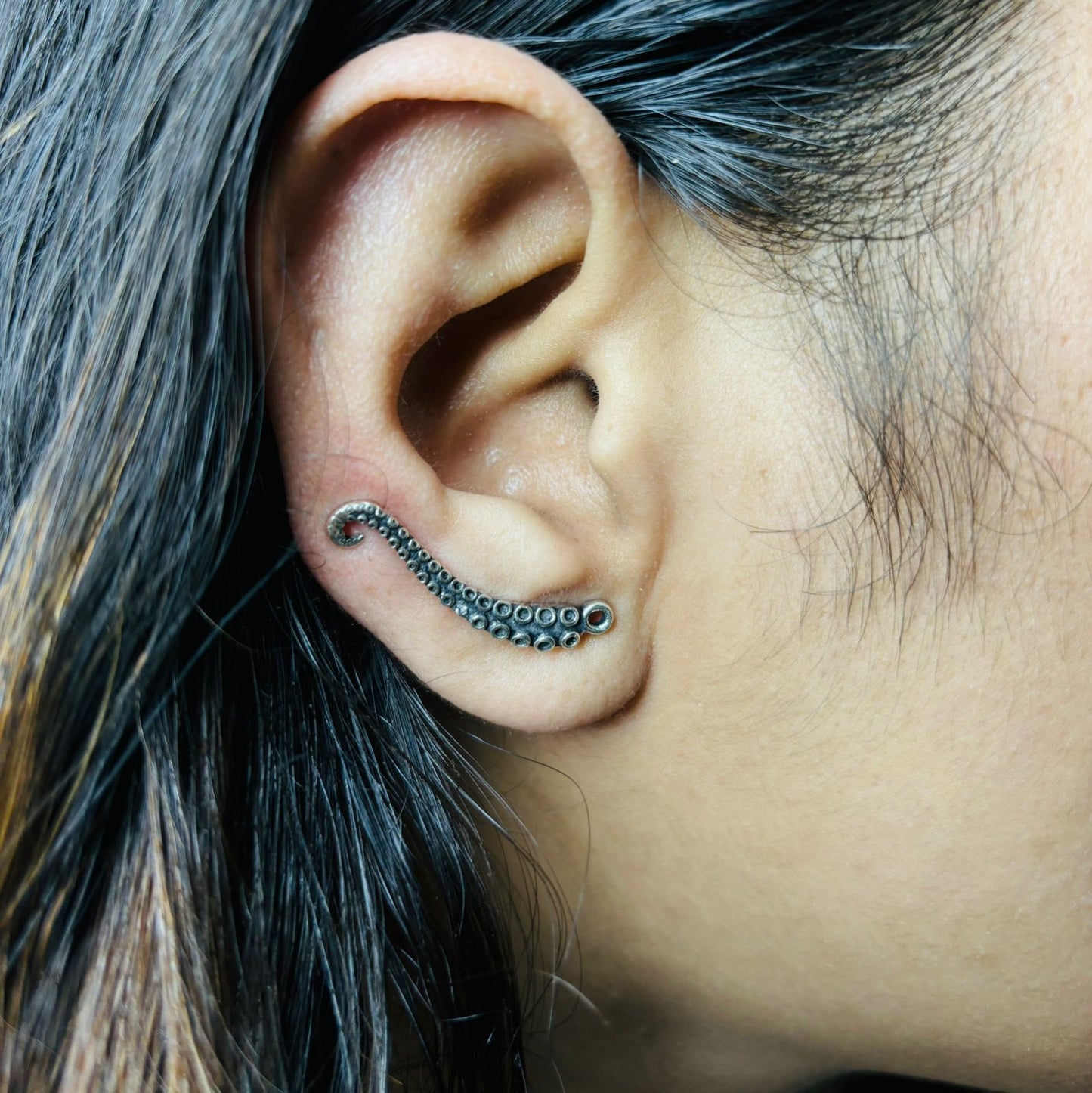 Naira Silver Ear Climber ( Pair)