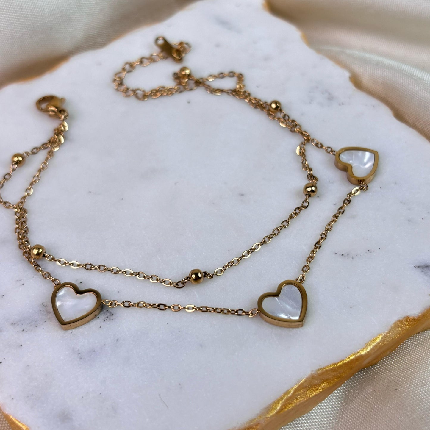Pearl Heart Anklet