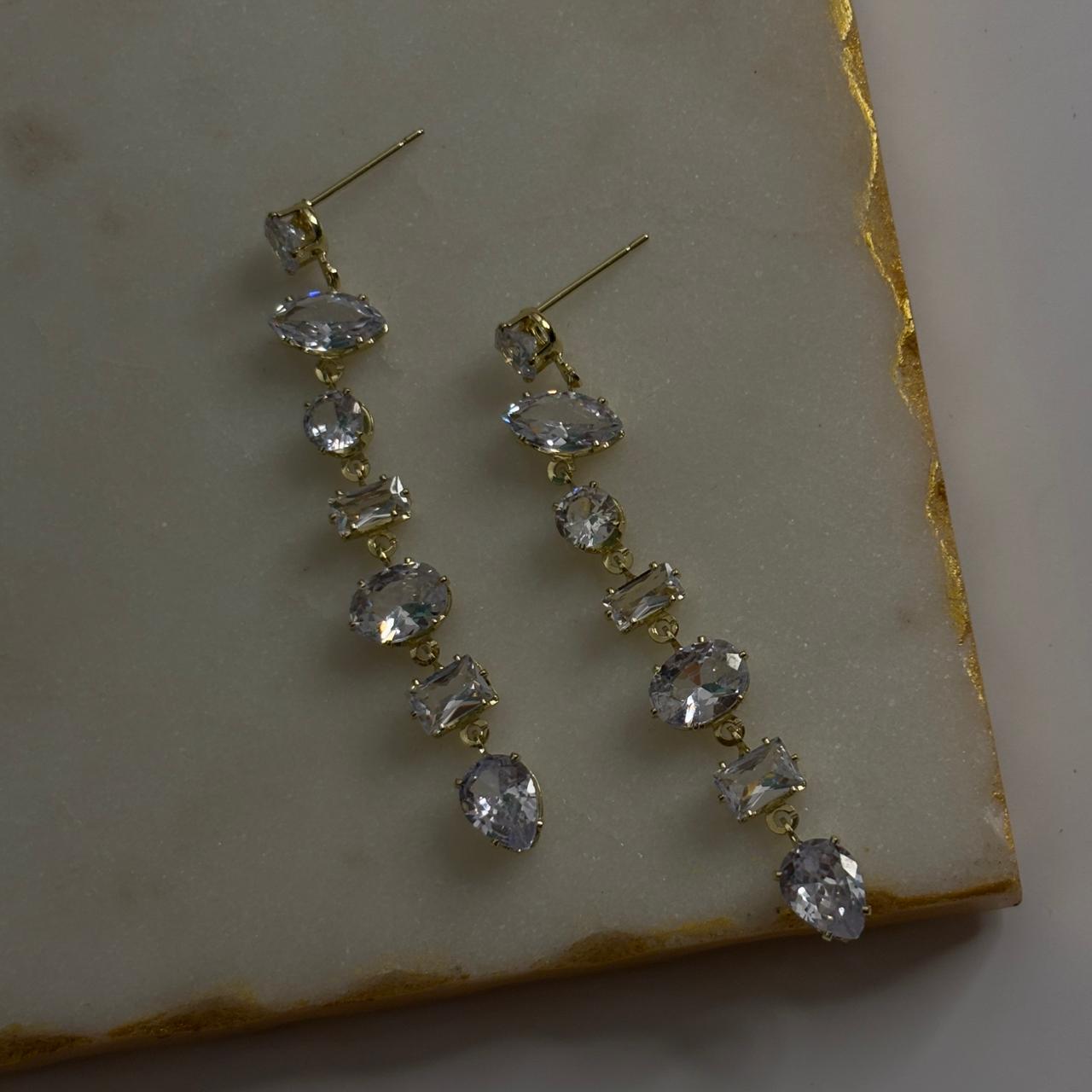 Crystal Bejewelled Earrings(white colour)