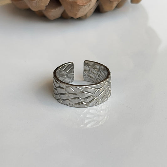 Small Brick Silver Ring