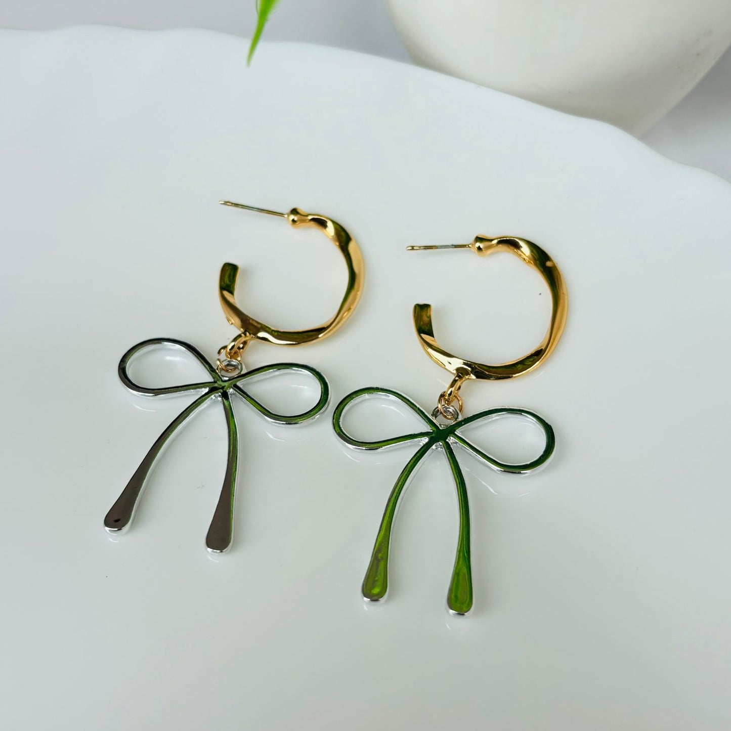 Bow Dangle Fusion Earrings