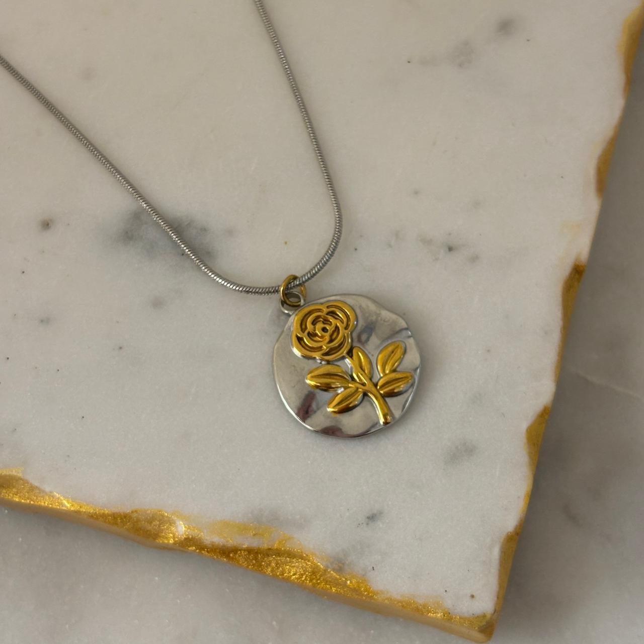 Rosetta Dual Tone Necklace
