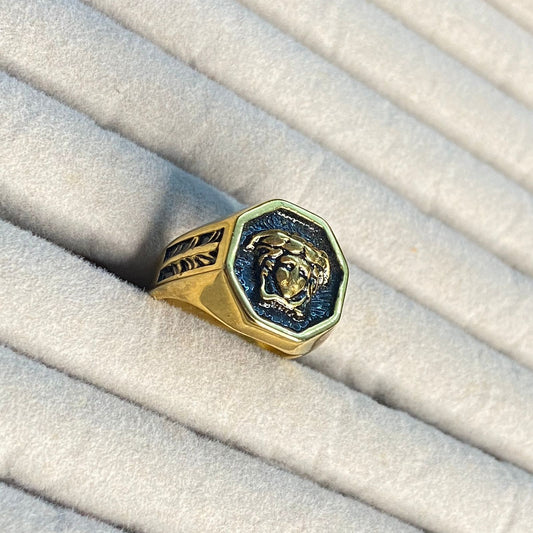 Luxe Leo Gold Menās Ring