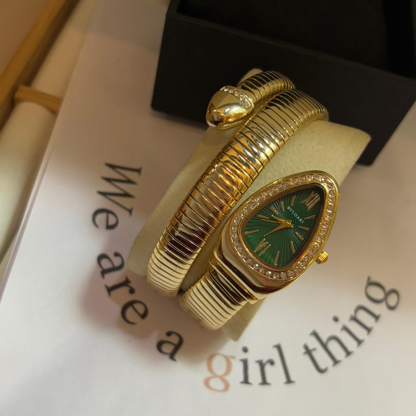 Bvlgari Serpant Watch (Green- Gold )