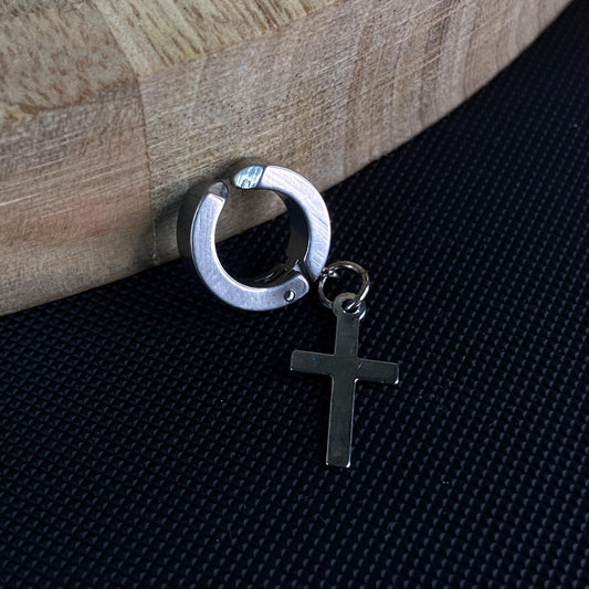 Cross #2 Men's Earring (Non-piercing)