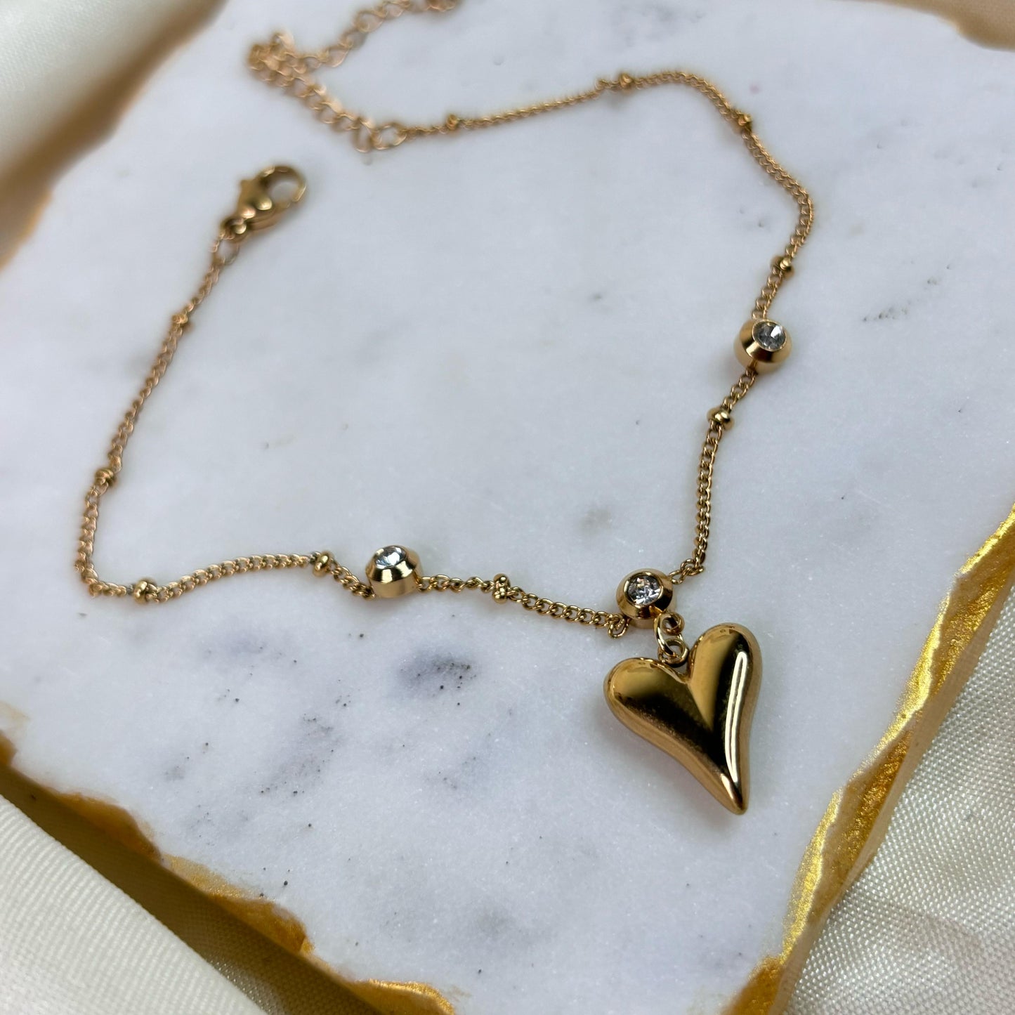 Stone Heart Anklet