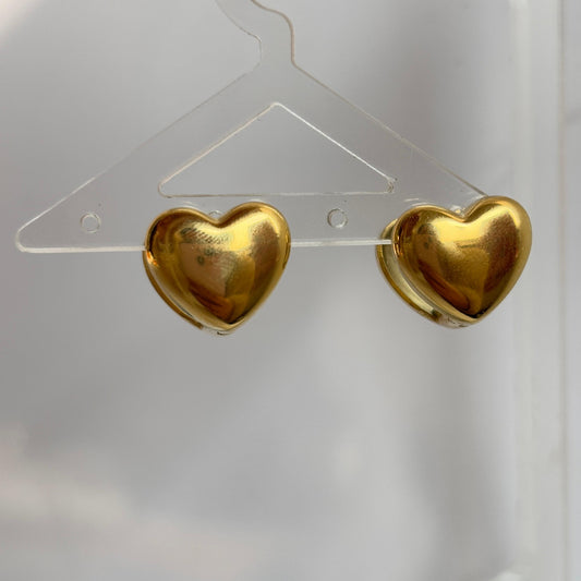 Heart Studded reversible Hoops