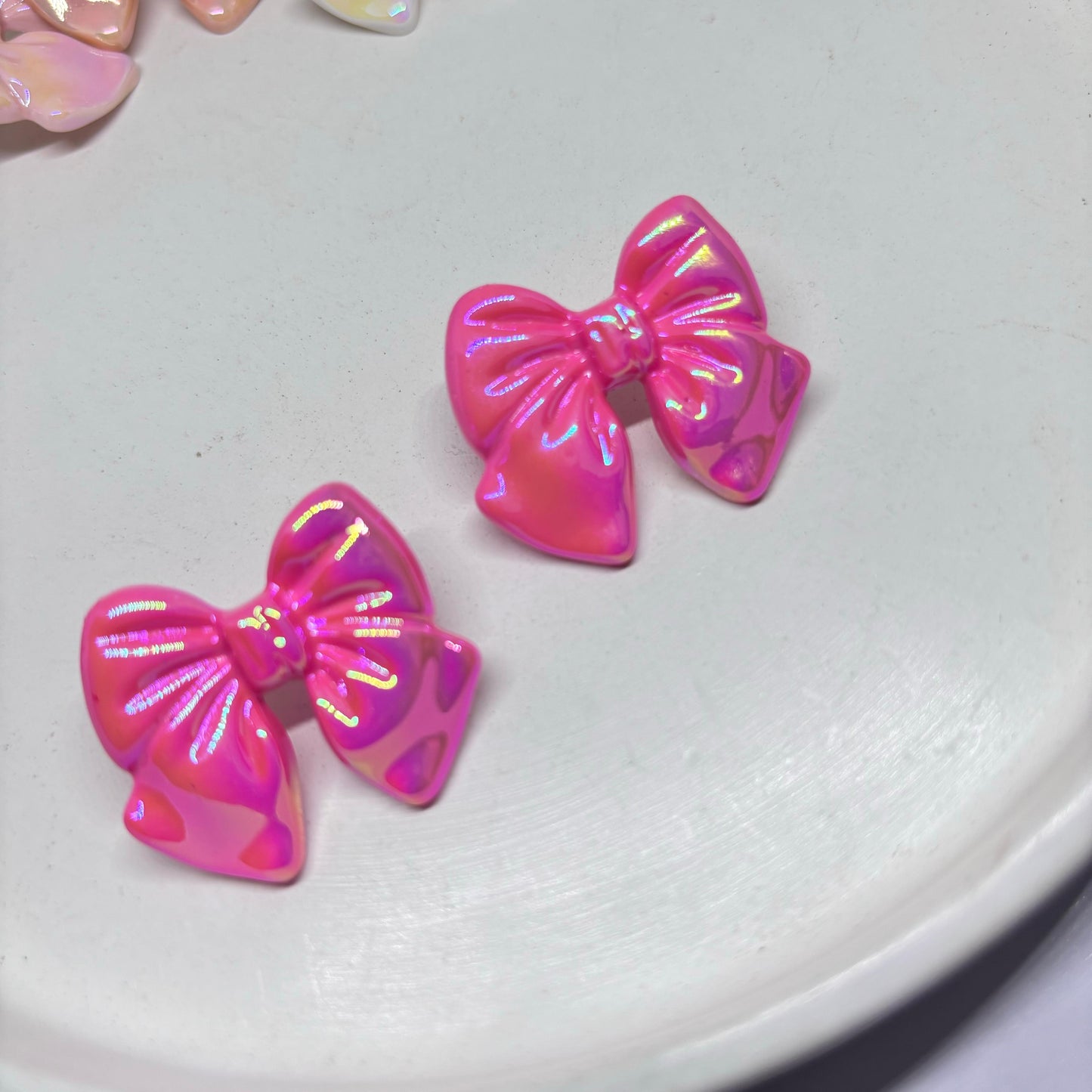 Holographic Colored Bow Earrings