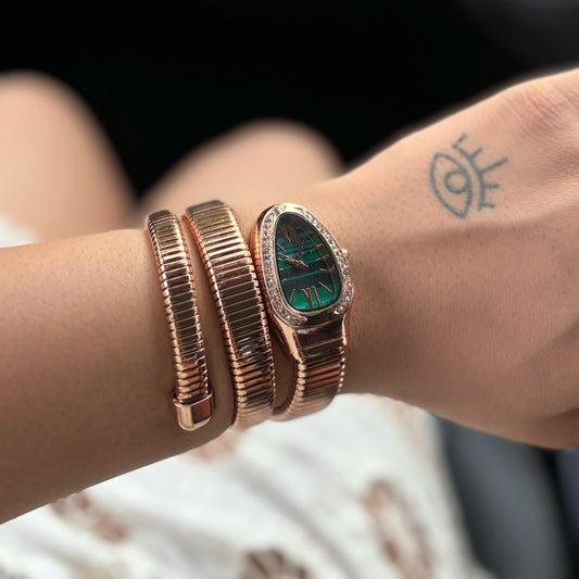 Bvlgari Serpant Watch (Green- Rose Gold )