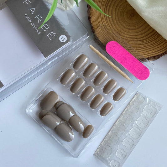 Ash Gel Stick on Nails ( 24 nails)