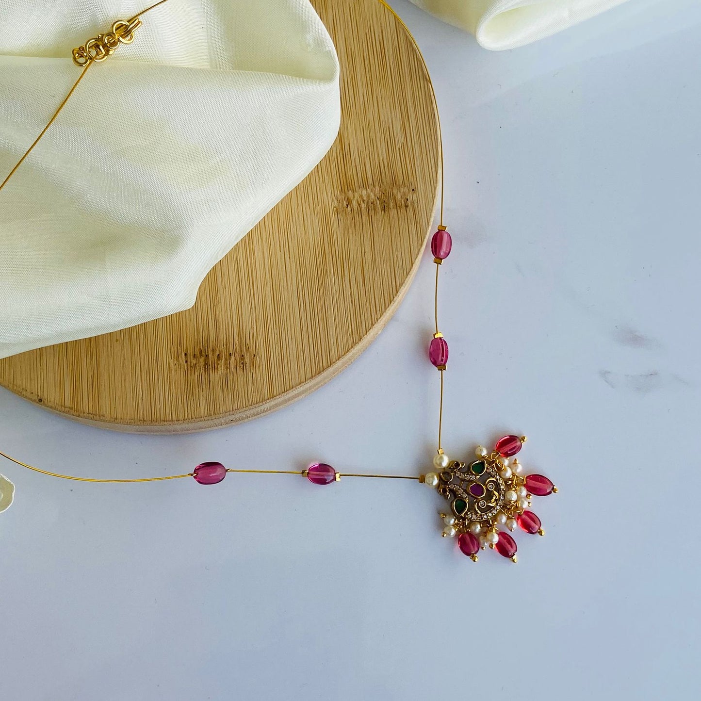 Rani Pink Amytri Invisible Chain Choker Necklace