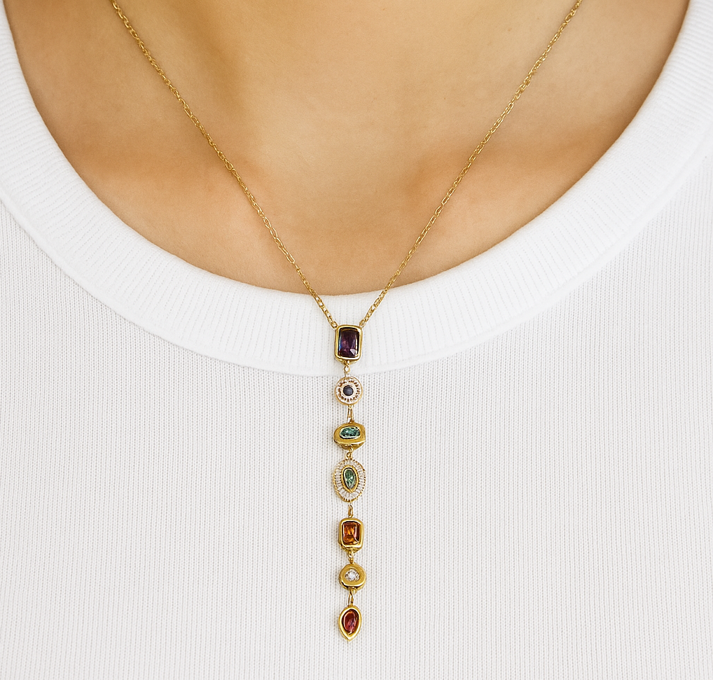 Bejewelled Necklace 02 (Gold -Multi Color)