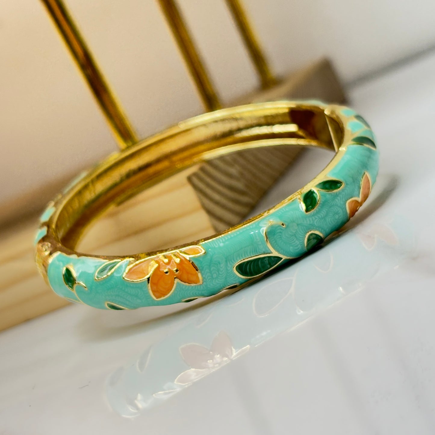 Dreamscape Aqua Green Enamel Bangle