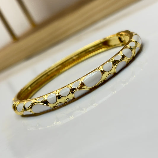 Royal White Enamel Bangle