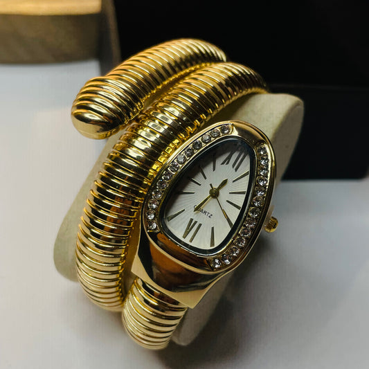 Spiral Watch (Gold White Dial)