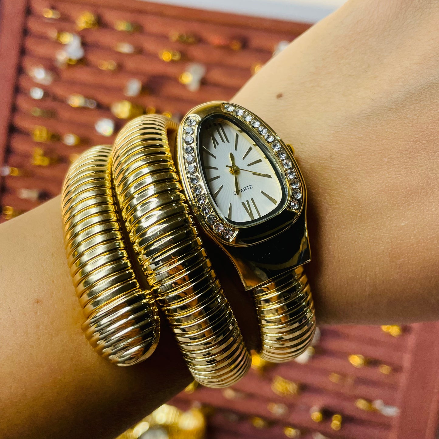 Spiral Watch (Gold White Dial)