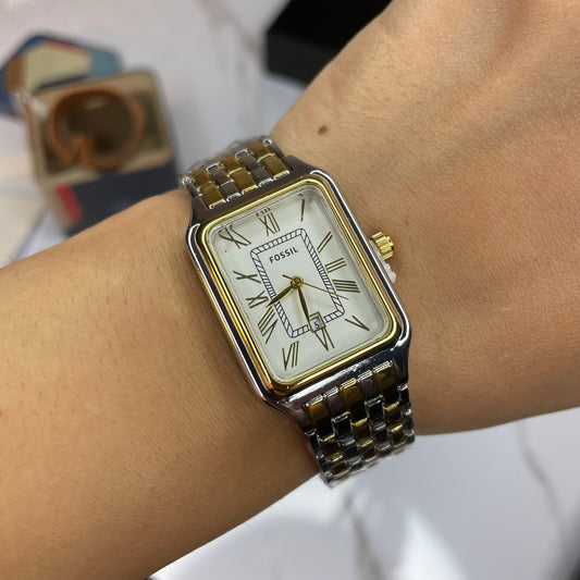 Vintage Fossil Watch (Dual Tone White Dial)