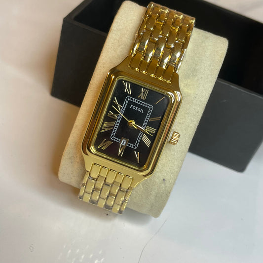 Vintage Fossil Watch (Gold Black Dial)