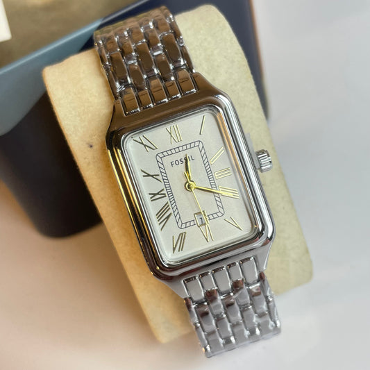 Vintage Fossil Watch (Silver White Dial)
