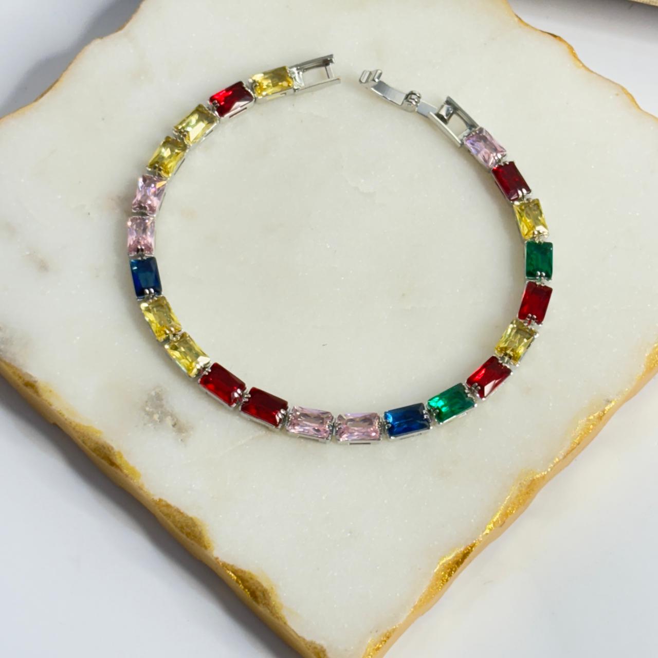 Multi Silver Tennis Bracelet