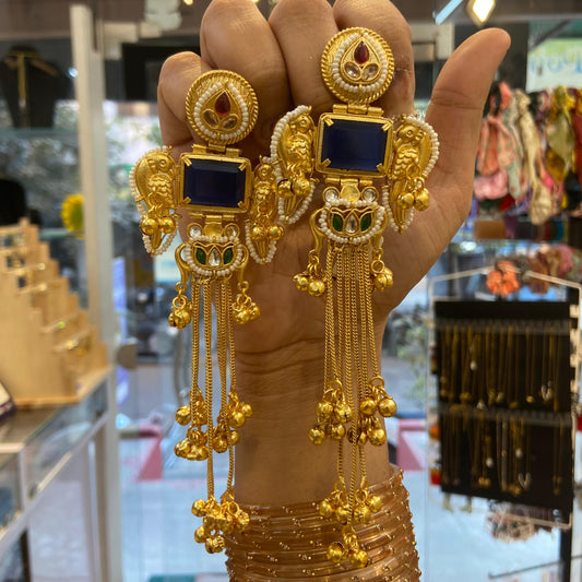 Aratika Kashmiri Earrings (Blue)