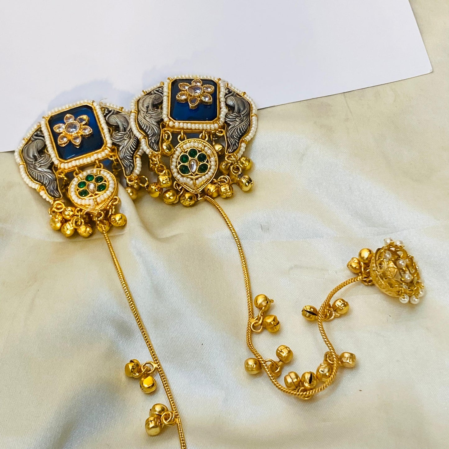 Morni Kashmiri Earrings (Blue)
