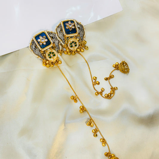 Morni Kashmiri Earrings (Blue)