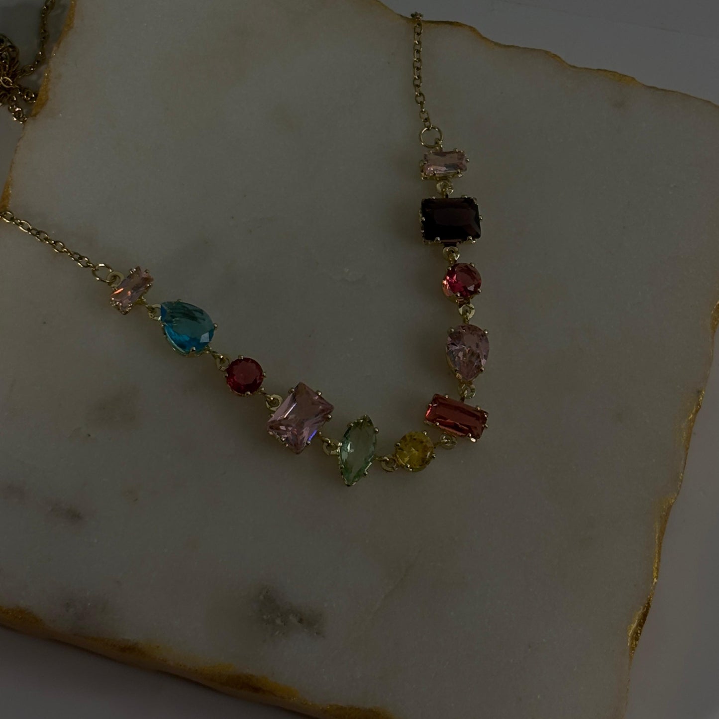 Bejewelled Multi Stone Necklace 01