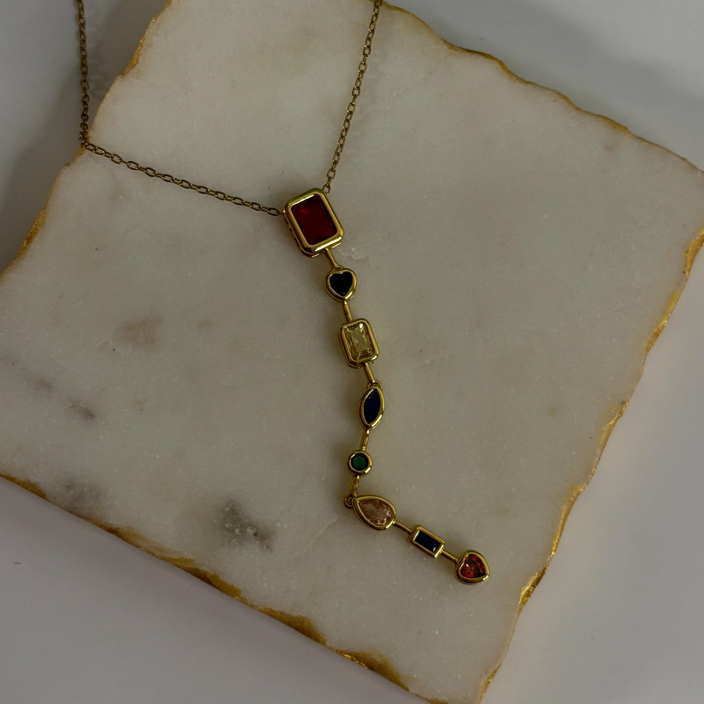 Bejewelled Necklace 03 (Gold -Multi Color)