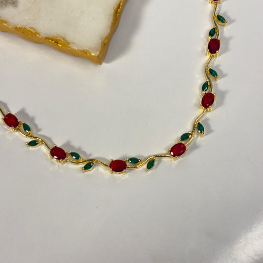 Red Green Cinderella Necklace