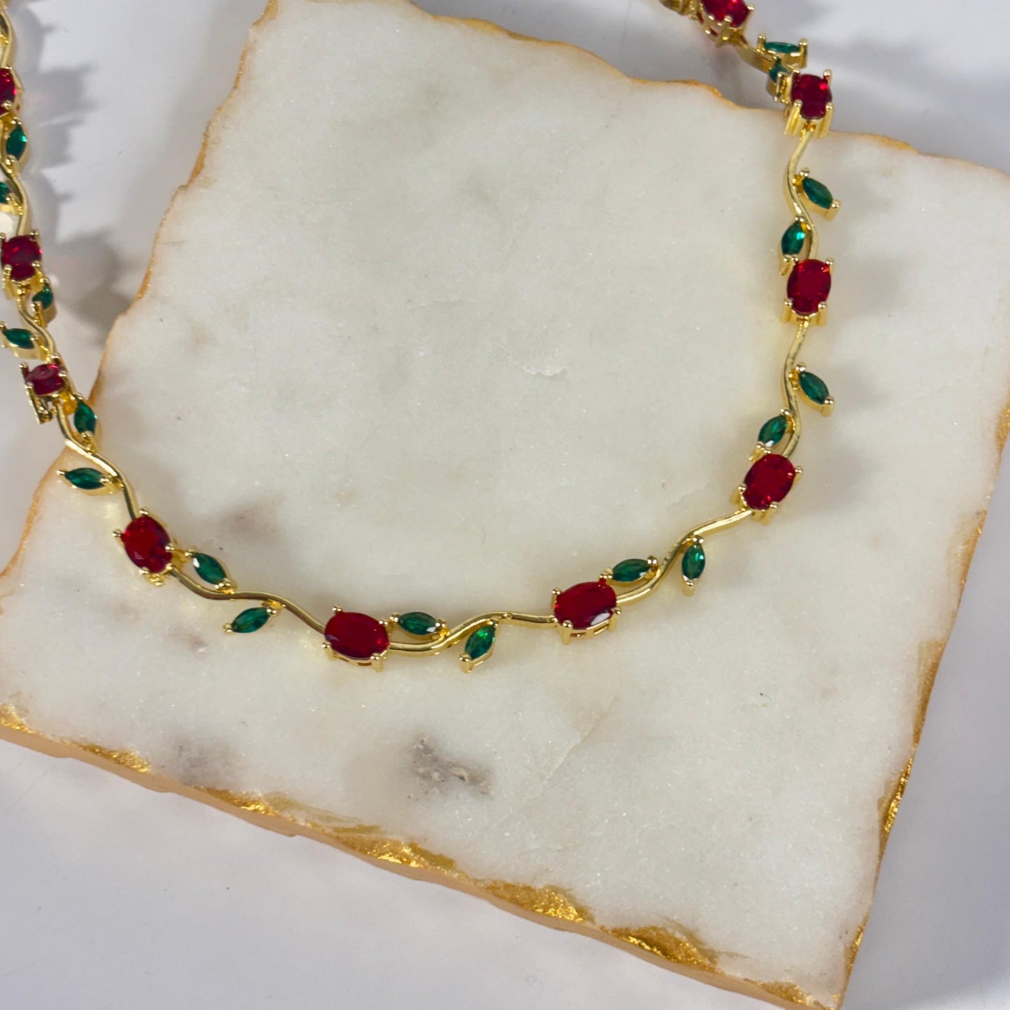 Red Green Cinderella Necklace