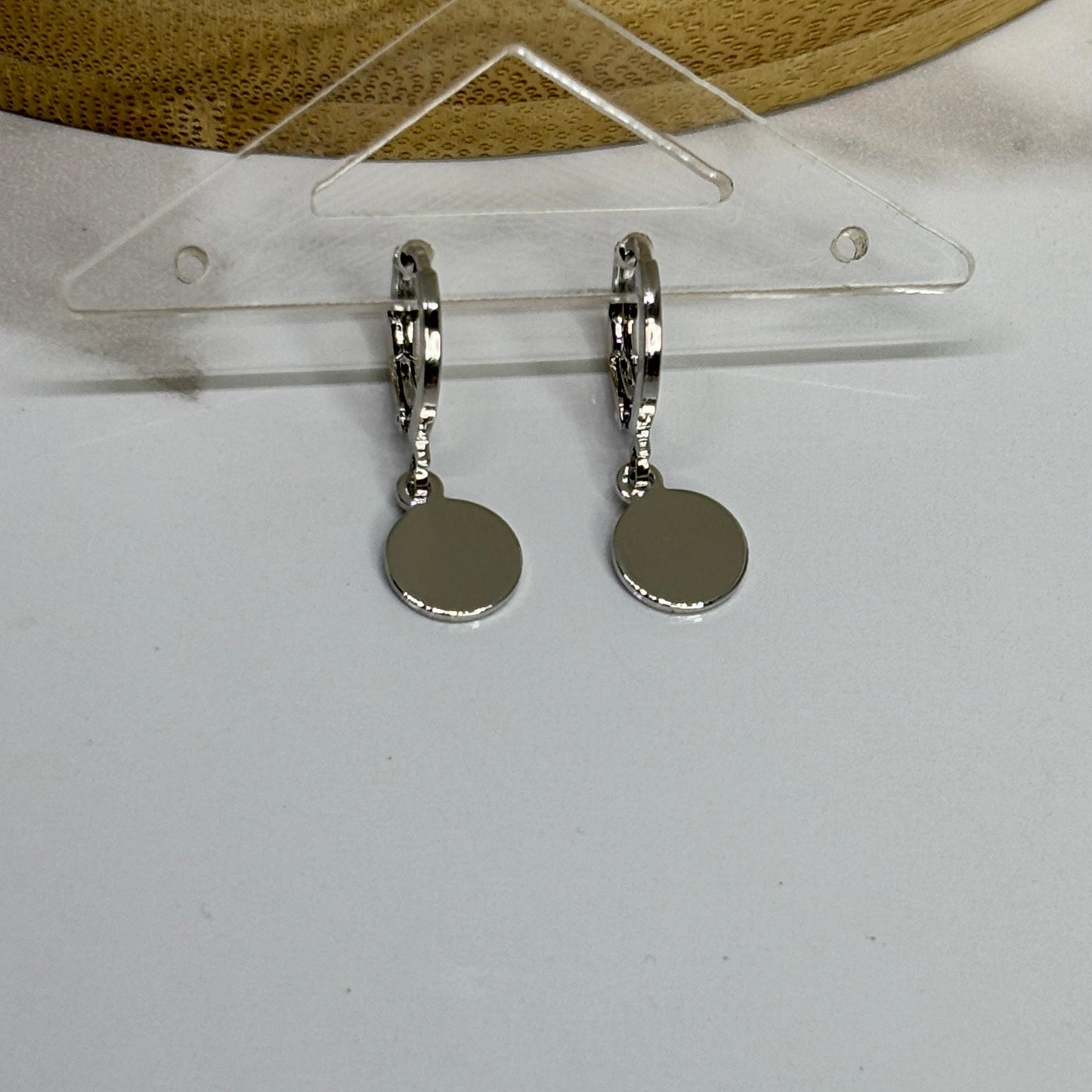 Silver Round Huggies Earrings